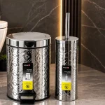 سطل و برس۳لیتر پدالی وارداتی استیل کروم