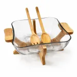 کاسه سالاد شیشه ای مربع