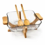 کاسه سالاد شیشه ای مربع