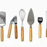 ست ابزار اشپزی استیل دسته چوبی